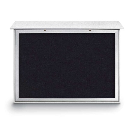 United Visual Products Indoor Enclosed Combo Board, 48"x36", White Frame/Grey & Forbo UVCB4836W-GREY-FORBO